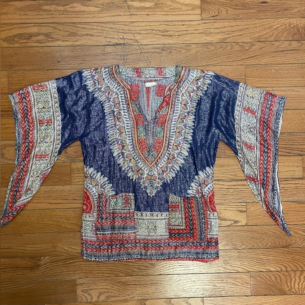 Rare Vntg Naqui Dashiki shirt sz S